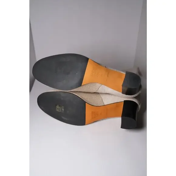 Maryam Nassir Zadeh Cream Woven Linen Norfolk Knee High Boots Womens US 41 / 10 - Picture 13 of 14